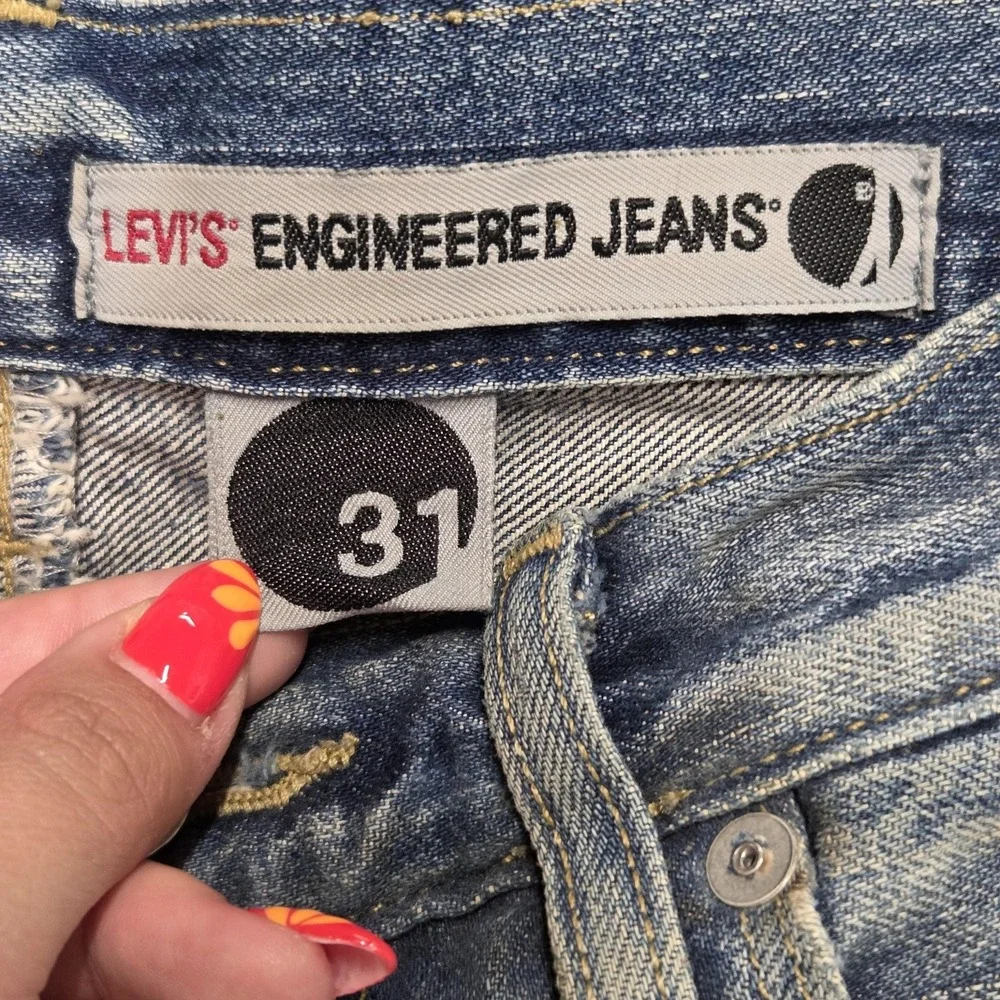 Vintage Levis Engineered Jeans Mens Blue Twisted Zip Pocket Fits 31x33